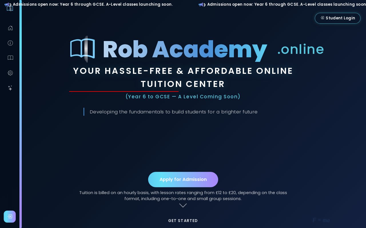 Rob Academy website preview